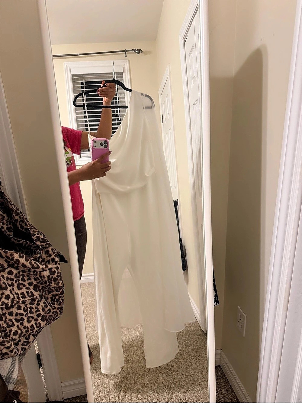 Lulus Stevie White One-Shoulder Cape Jumpsuit